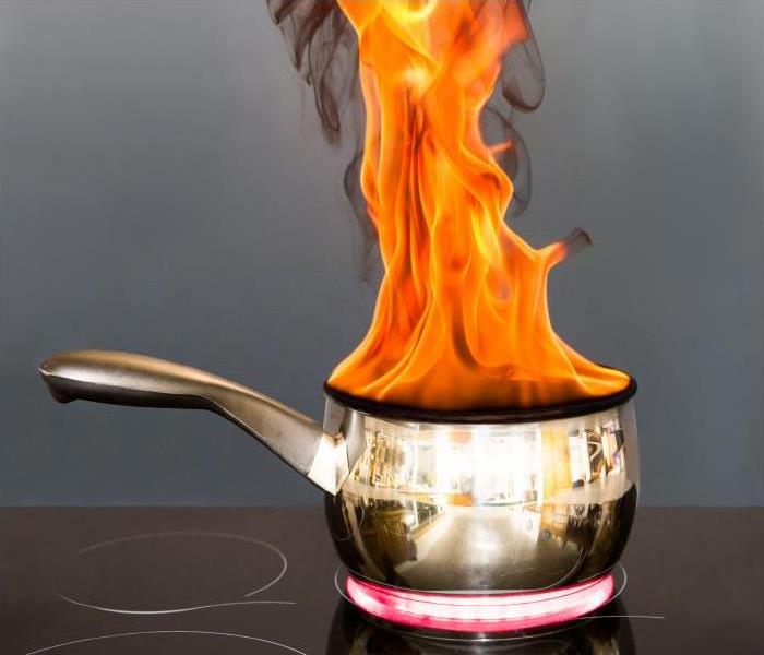 unattended pot caught on fire 